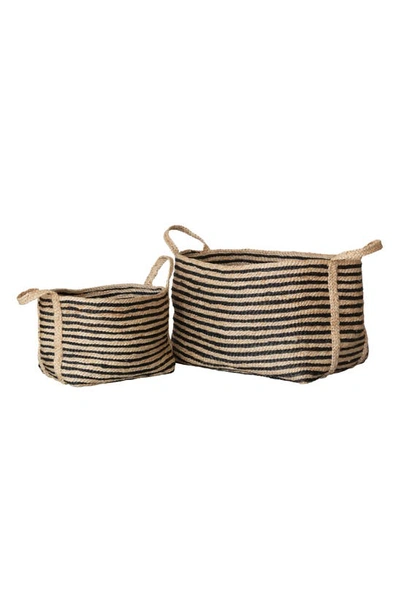 Shop Will And Atlas Will & Atlas Jute Basket In Striped