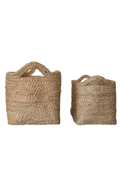 Shop Will And Atlas Will & Atlas Set Of 2 Rectangular Jute Tray Baskets In Natural