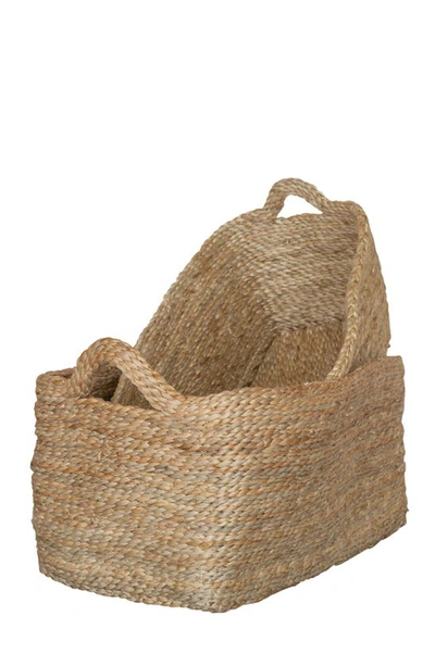 Shop Will And Atlas Will & Atlas Set Of 2 Rectangular Jute Tray Baskets In Natural
