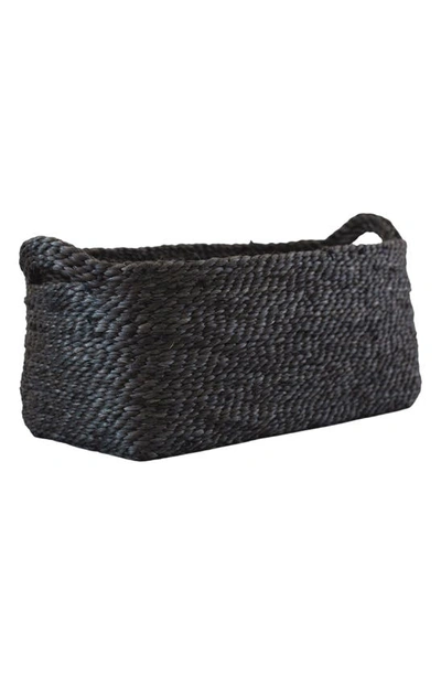 Shop Will And Atlas Rectangular Jute Tray In Charcoal