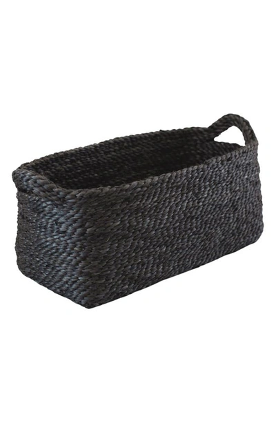 Shop Will And Atlas Rectangular Jute Tray In Charcoal