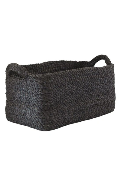 Shop Will And Atlas Rectangular Jute Tray In Charcoal