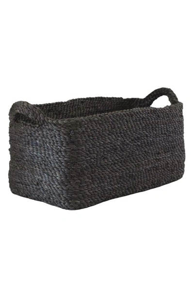 Will And Atlas Rectangular Jute Tray In Charcoal