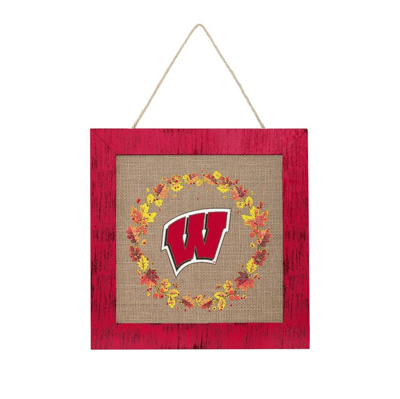 Shop Foco Wisconsin Badgers 12'' Double-sided Burlap Sign In Red