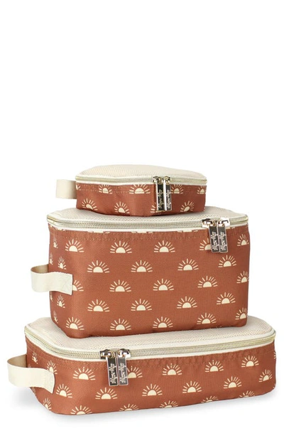 Shop Itzy Ritzy Pack Like A Boss 3-piece Packing Cube Set In Brown