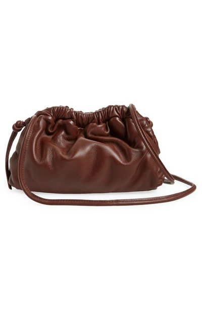 Shop Mansur Gavriel Mini Cloud Leather Clutch In Chocolate