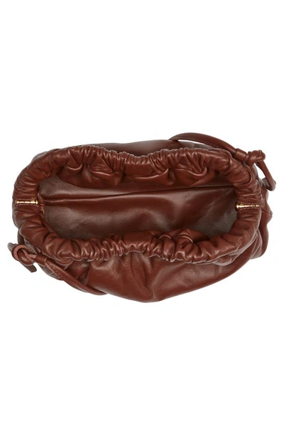 Shop Mansur Gavriel Mini Cloud Leather Clutch In Chocolate