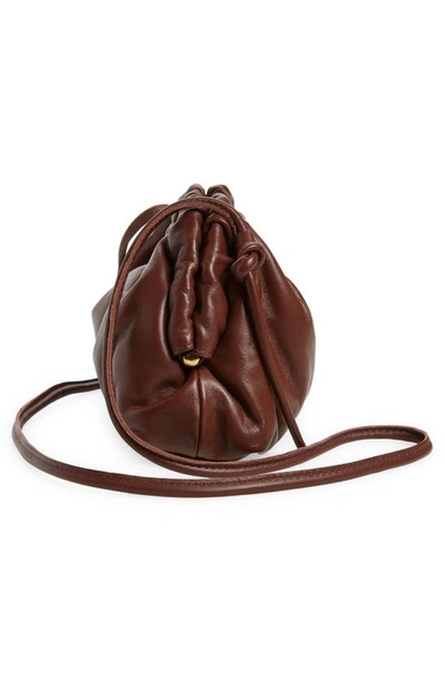 Shop Mansur Gavriel Mini Cloud Leather Clutch In Chocolate