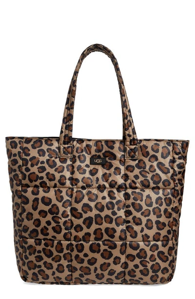 Shop Ugg Ellory Quilted Nylon Tote In Natural Spotty