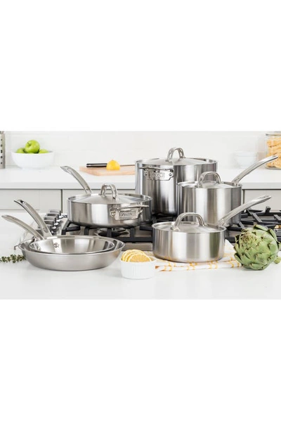 Shop Viking Professional 10-piece 5-ply Satin Finish Cookware Set In Stainless Steel