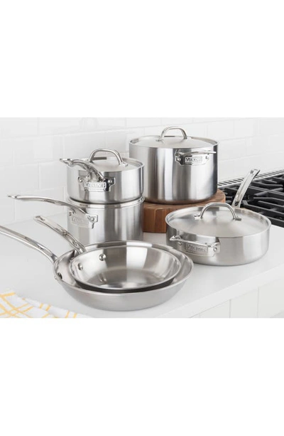 Shop Viking Professional 10-piece 5-ply Satin Finish Cookware Set In Stainless Steel