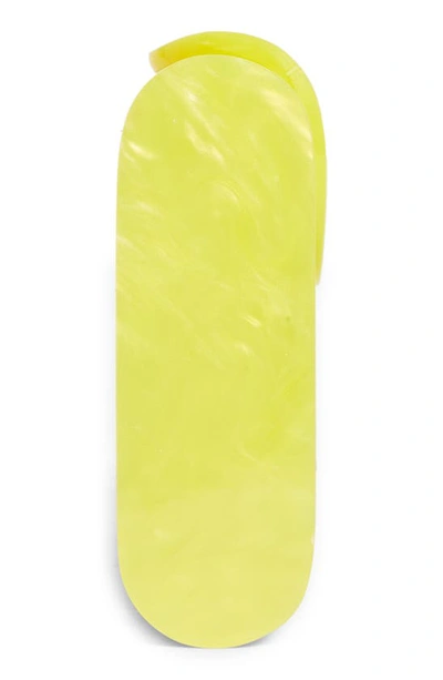 Shop Edie Parker Mini Lara Acrylic Clutch In Acid Yellow Pearlescent