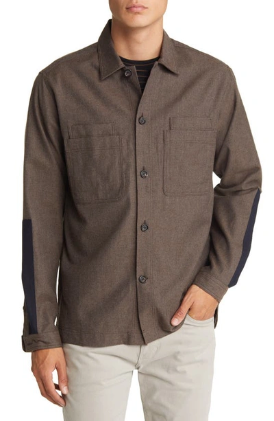 Shop Oliver Spencer Avery Flannel Button-up Overshirt In Chestnut Brown