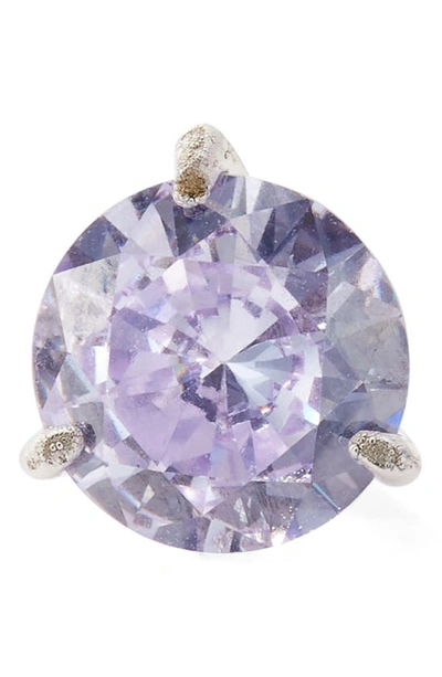 Shop Kate Spade Trio Prong Studs In Light Amethyst
