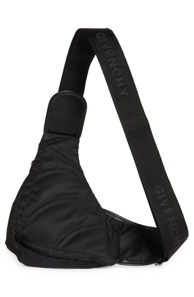 Shop Givenchy Small G-zip Triangle Sling Backpack In Black