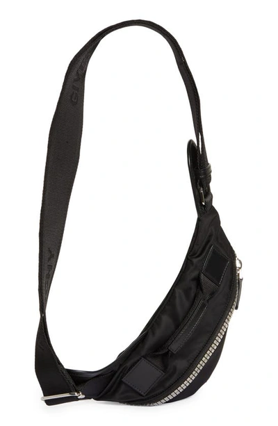 Shop Givenchy Small G-zip Triangle Sling Backpack In Black