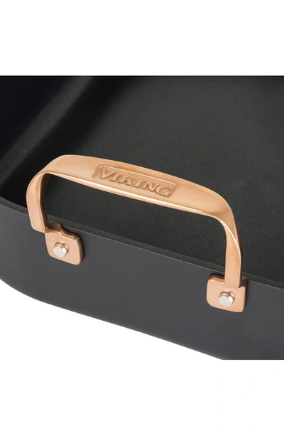 Shop Viking Hard Anodized Nonstick Roasting Pan With Carving Set In Black/ Copper