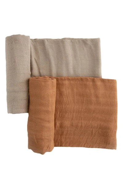 Little Unicorn 2-pack Muslin Swaddle Blanket In Caramel