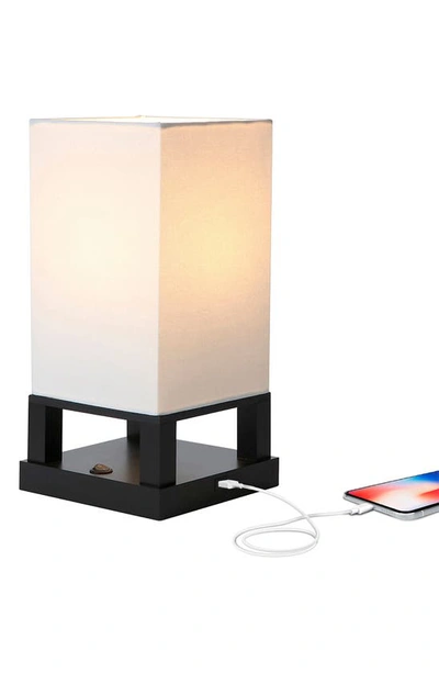 Brightech Maxwell Led Table Lamp With Usb Port In Black