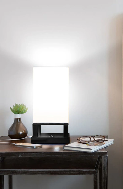 Brightech Maxwell Led Table Lamp With Usb Port In Black