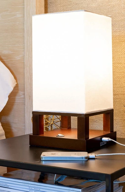 Shop Brightech Maxwell Led Table Lamp With Usb Port In Havana Brown