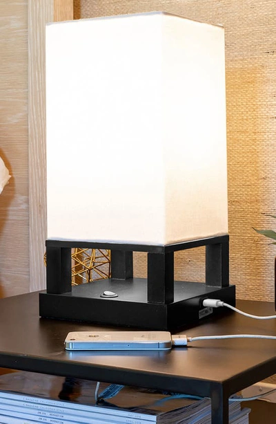 Shop Brightech Maxwell Led Table Lamp With Usb Port In Black