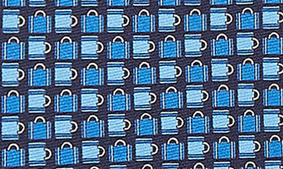 Zegna Ties Quadri Colorati Suitcase Silk Tie In Navy
