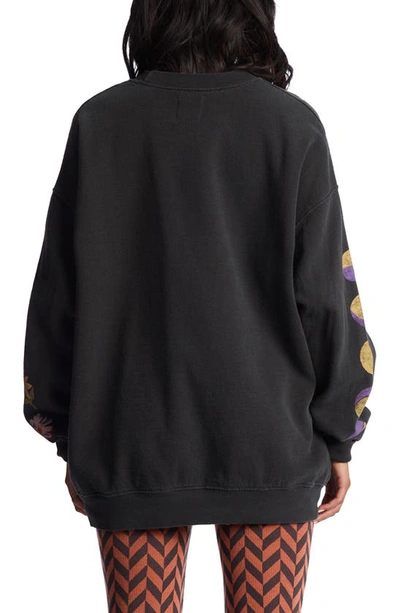 Shop Billabong Ride In Cotton Blend Graphic Sweatshirt In Black Sands