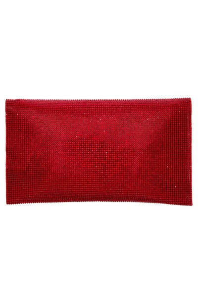 Nina Crystal Clutch In Siam Red