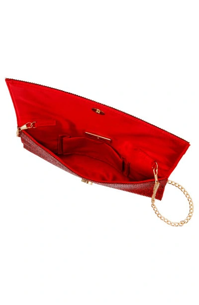 Nina Crystal Clutch In Siam Red