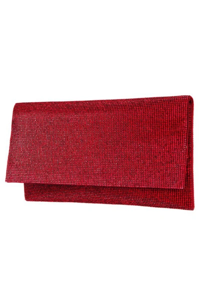 Nina Crystal Clutch In Siam Red