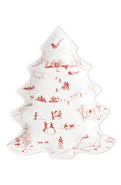 Juliska Winter Frolic Ruby Tree Serving Tray In Ruby