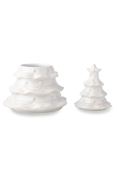 Juliska Berry & Thread Whitewash Christmas Tree Cookie Jar In Whitewash