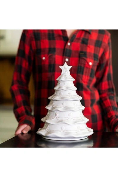 Juliska Berry & Thread Whitewash Christmas Tree Cookie Jar In Whitewash