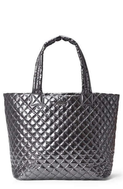 Shop Mz Wallace Large Metro Deluxe Tote In Anthracite Metallic