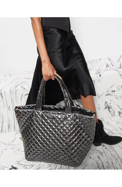 Shop Mz Wallace Large Metro Deluxe Tote In Anthracite Metallic