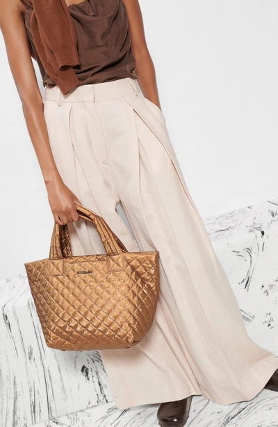 Shop Mz Wallace Small Metro Deluxe Tote In Tiger Eye Pearl