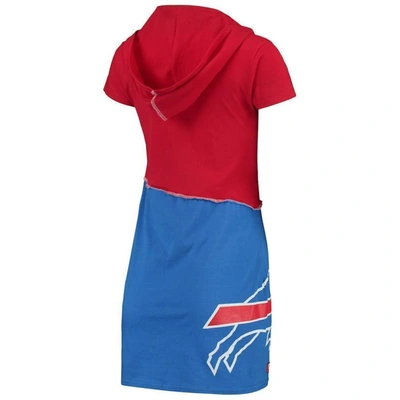 Shop Refried Apparel Red/royal Buffalo Bills Sustainable Hooded Mini Dress