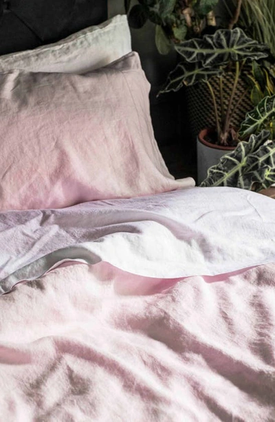 Shop Piglet In Bed Linen Duvet Cover In Blush Pink