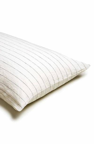 Shop Piglet In Bed Set Of 2 Linen Euro Pillowcases In Luna Stripe