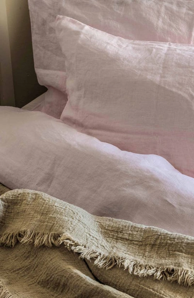 Shop Piglet In Bed Set Of 2 Linen Euro Pillowcases In Blush Pink