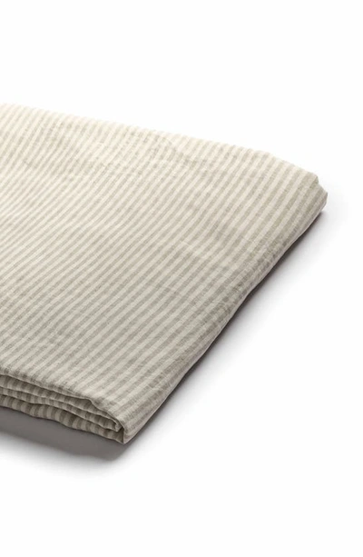 Shop Piglet In Bed Linen Sheet Set In Oatmeal Stripe