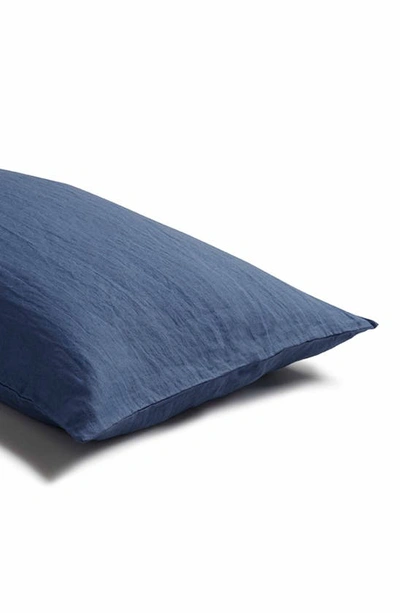 Shop Piglet In Bed Linen Sheet Set In Blueberry