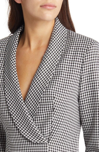 Shop Area Stars Houndstooth Long Sleeve Coat Dress In White
