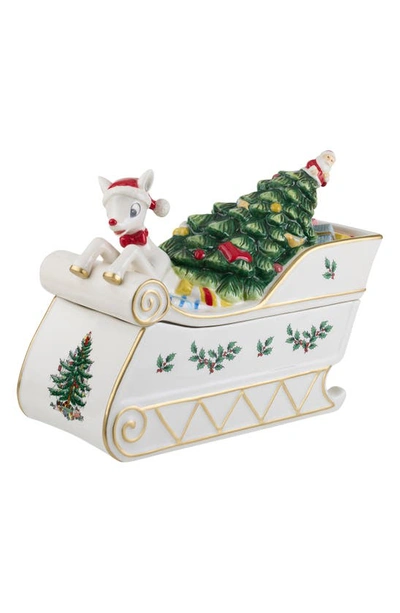 Shop Spode Christmas Tree Rudolph Cookie Jar In Green