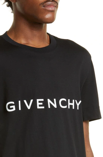 Shop Givenchy Slim Fit Cotton Logo Tee In Black