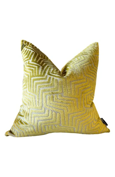 Shop Modish Decor Pillows Velvet Pillow Cover In Chartreuse