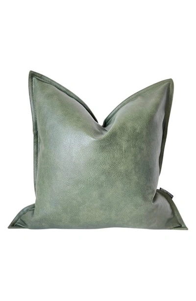Shop Modish Decor Pillows Faux Leather Pillow Cover In Olive
