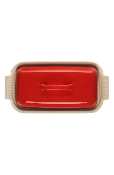 Shop Le Creuset Heritage Butter Dish In Cerise