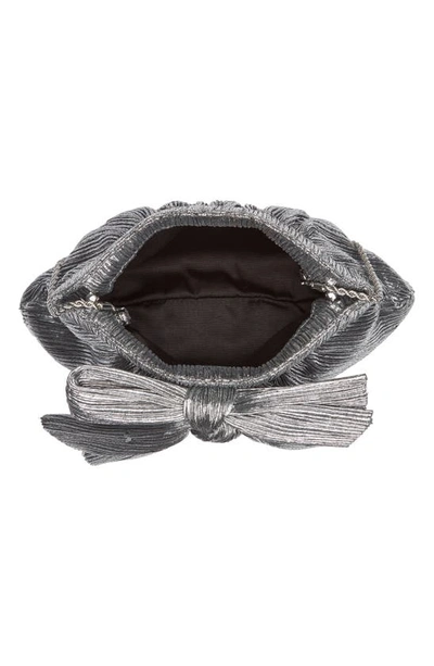 Shop Loeffler Randall Rayne Pleated Clutch In Dark Silver